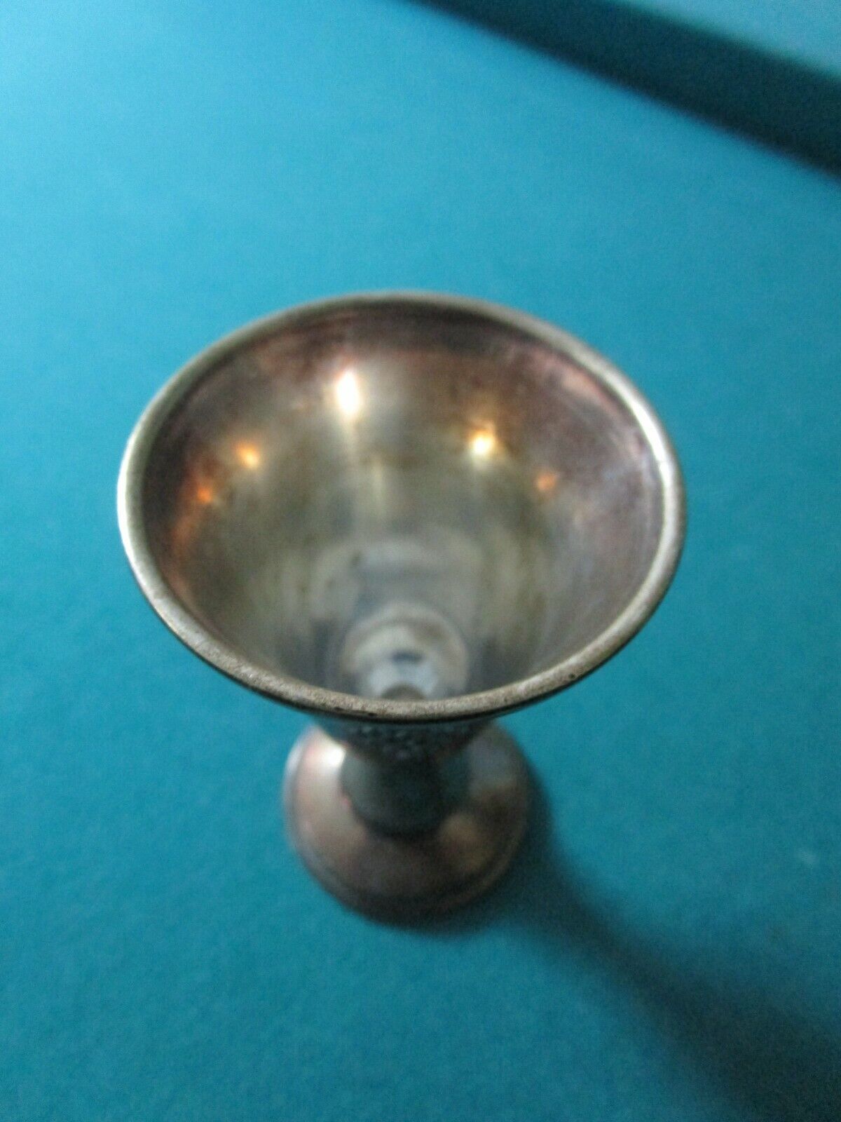 Vintage Dugma Silverplate Kiddush cup Made in Israel Grapes 3 1/2" Hanukkah See