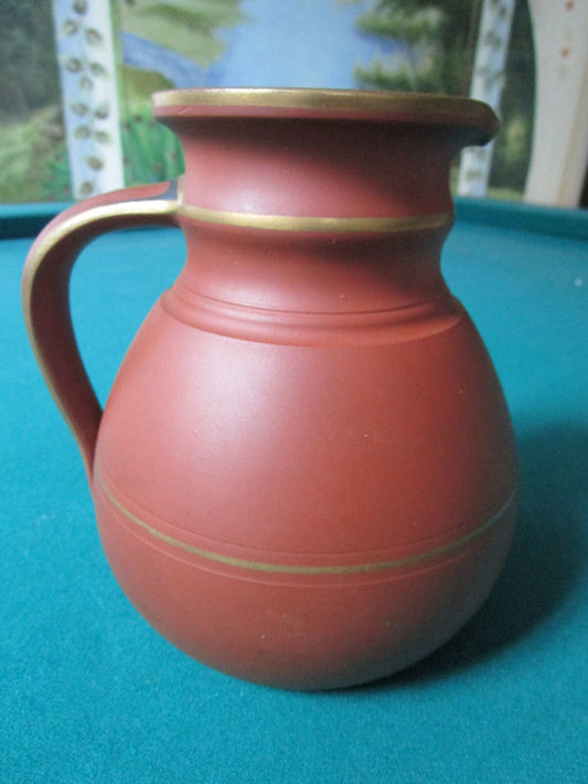 1890s Prattware Pottery ENGLAND F.& R. Pratt PITCHER 6 1/2 X 6 " VIGIL PATTERN