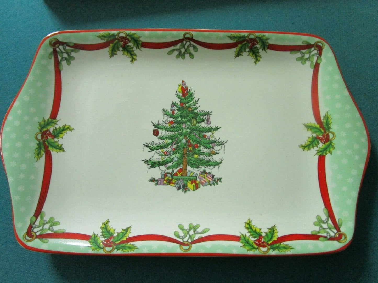 2009 Spode ANNUAL  DESSERT TRAY CHRISTMAS TREE NEW 12 X 7 1/2"