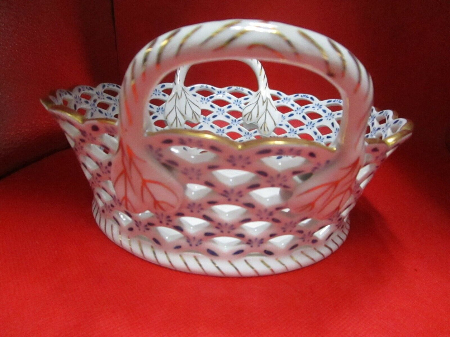 Andrea By Sadek Ceramic basket two handles 4 x 9"