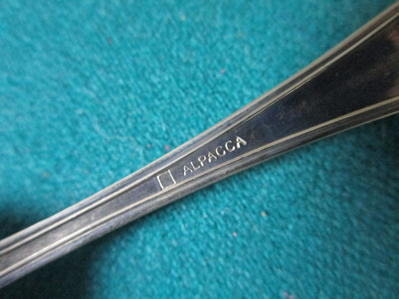 1950's 12 ALPACA COFFEE SPOONS, 4" ,GERMANY,  SILVERPLATED