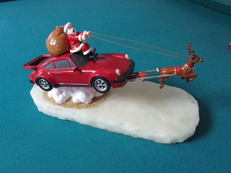 Ron Lee Sculpture Figurine Red Flying Car Porsche 6 X 13"