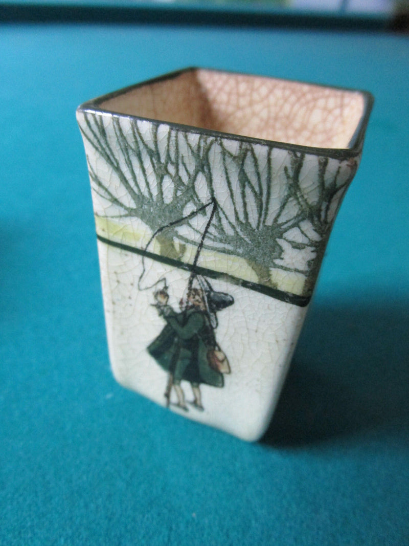 ANTIQUE ROYAL DOULTON 3 PCS DICKENS WARE GREEN WARE ROBIN HOOD [71]