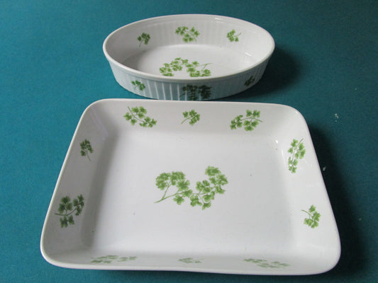 ANDREA BY SADEK OVEN WARE PARSLEY TWO OVEN BOWLS ORIGINAL