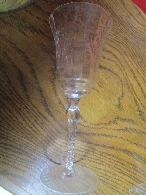 Water Glasses 6 goblets 8 1/4" tall optic design etched vintage 1950S