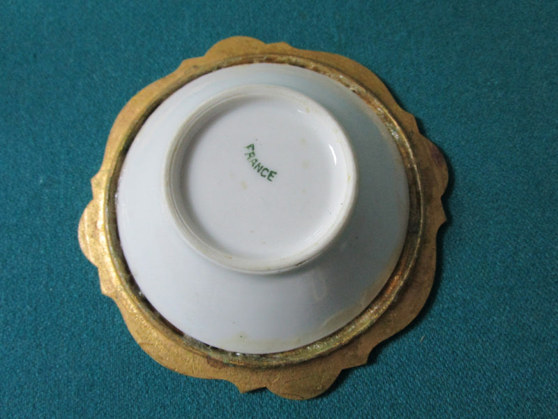 ANTIQUE ORIGINAL DISH CERAMIC AND CLOISONNE HANDPAINTED 1 X 4"