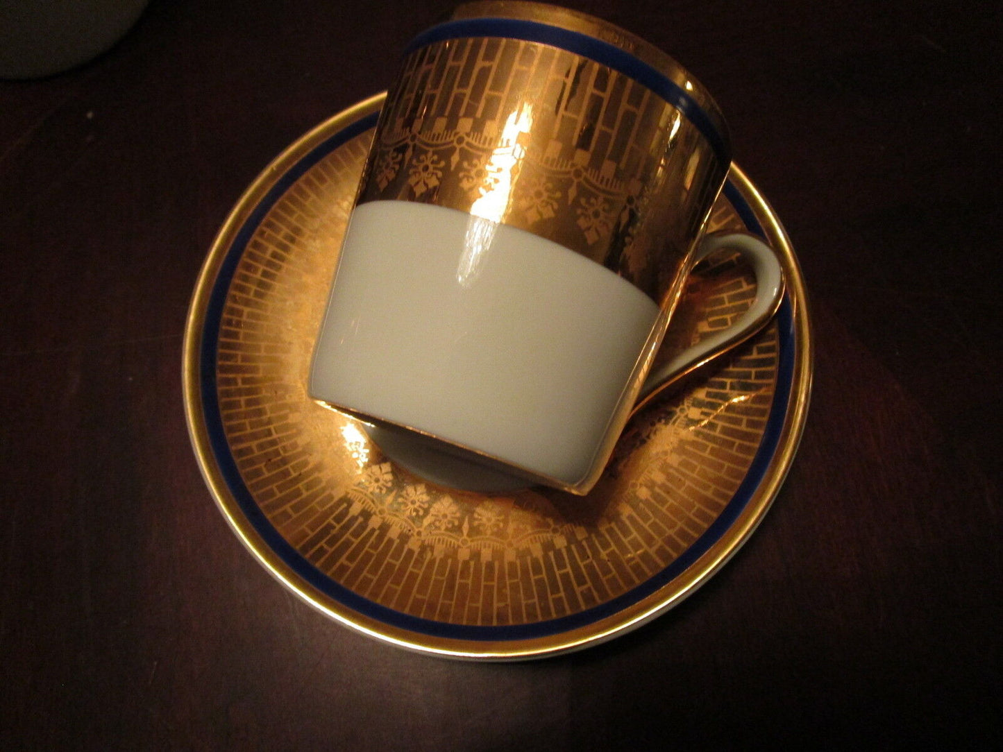 Walbrzych  fine china from Poland, coffee set cobalt and gold, 15 pcs [1stfl]