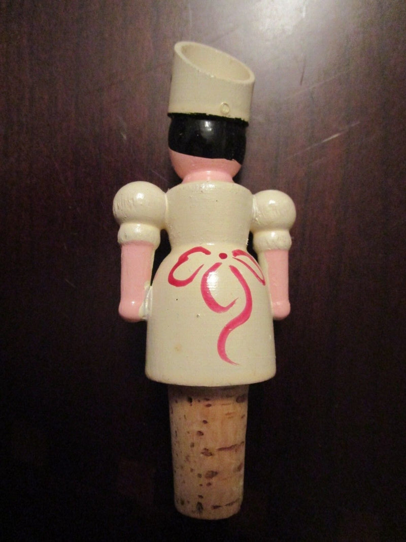 Hungary 4 Cork Stoppers 4" Wood Carving Hand Painted Original ^^^