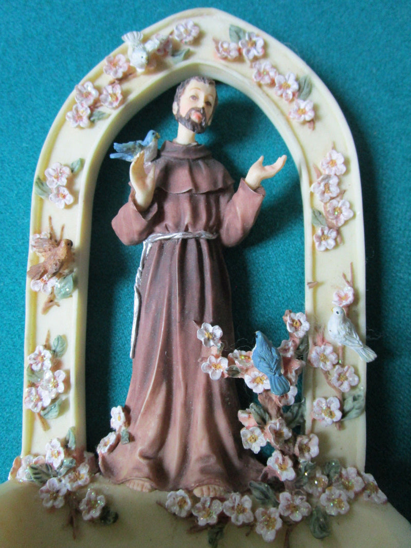 Vintage Ceramic Holy Water Fountain Beman Designs 7"