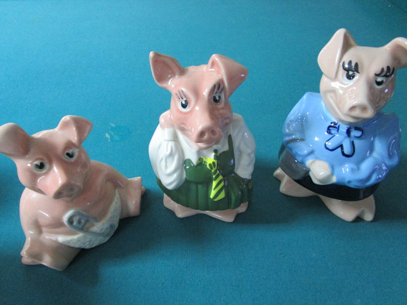 Wade England Family Pig Coin Bank 3 Pcs Rare
