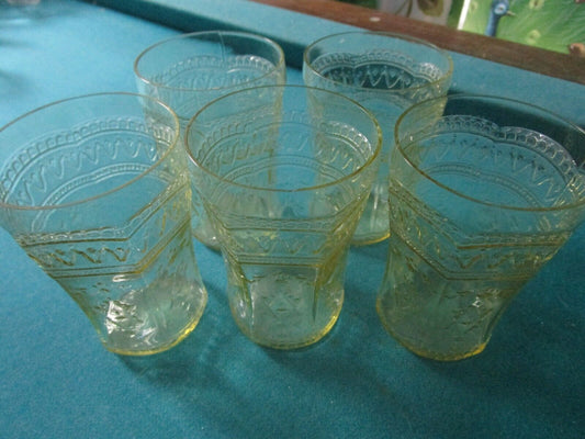 5 Flat Tumbler Patrician Amber by FEDERAL GLASS DEPRESSION