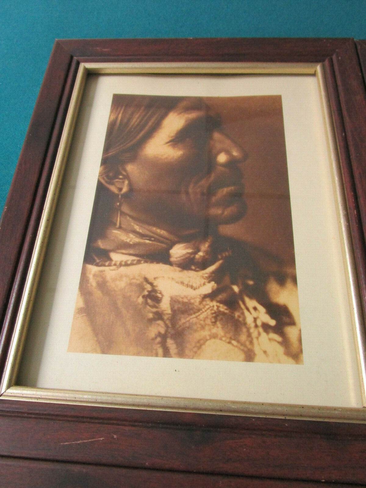 4 SOUTHWESTERN AMERICAN INDIANS FACES PORTRAIT PRINT FRAMED