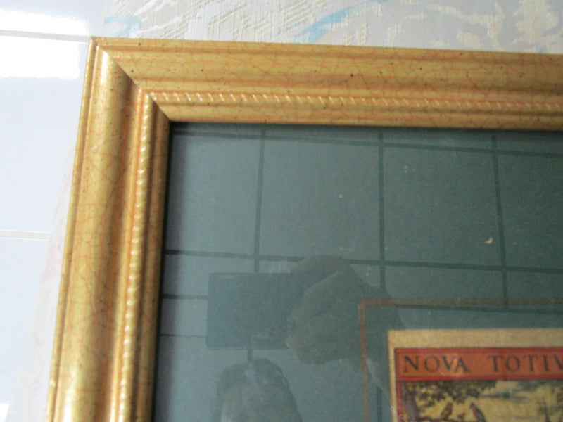 GOLDEN MAP OLD WORLD IN GOLD PAPER FRAMED
