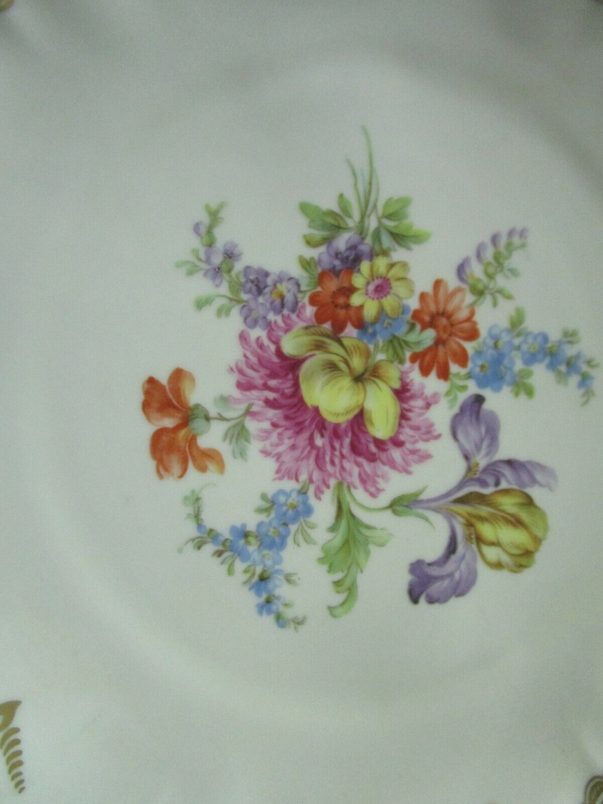 TIRSCHENREUTHER BAVARIA GERMANY SET BOWL TRAY CENTERPIECE GOLD AND FLOWERS