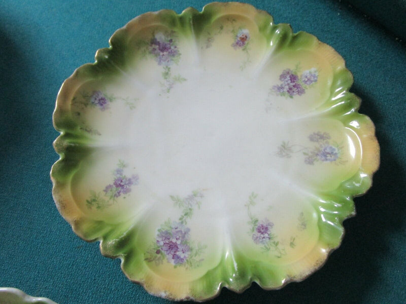 Reinhold Schlegelmilch -R.S.Germany-Antique Plates Bowls Green Purple Flow Pick1