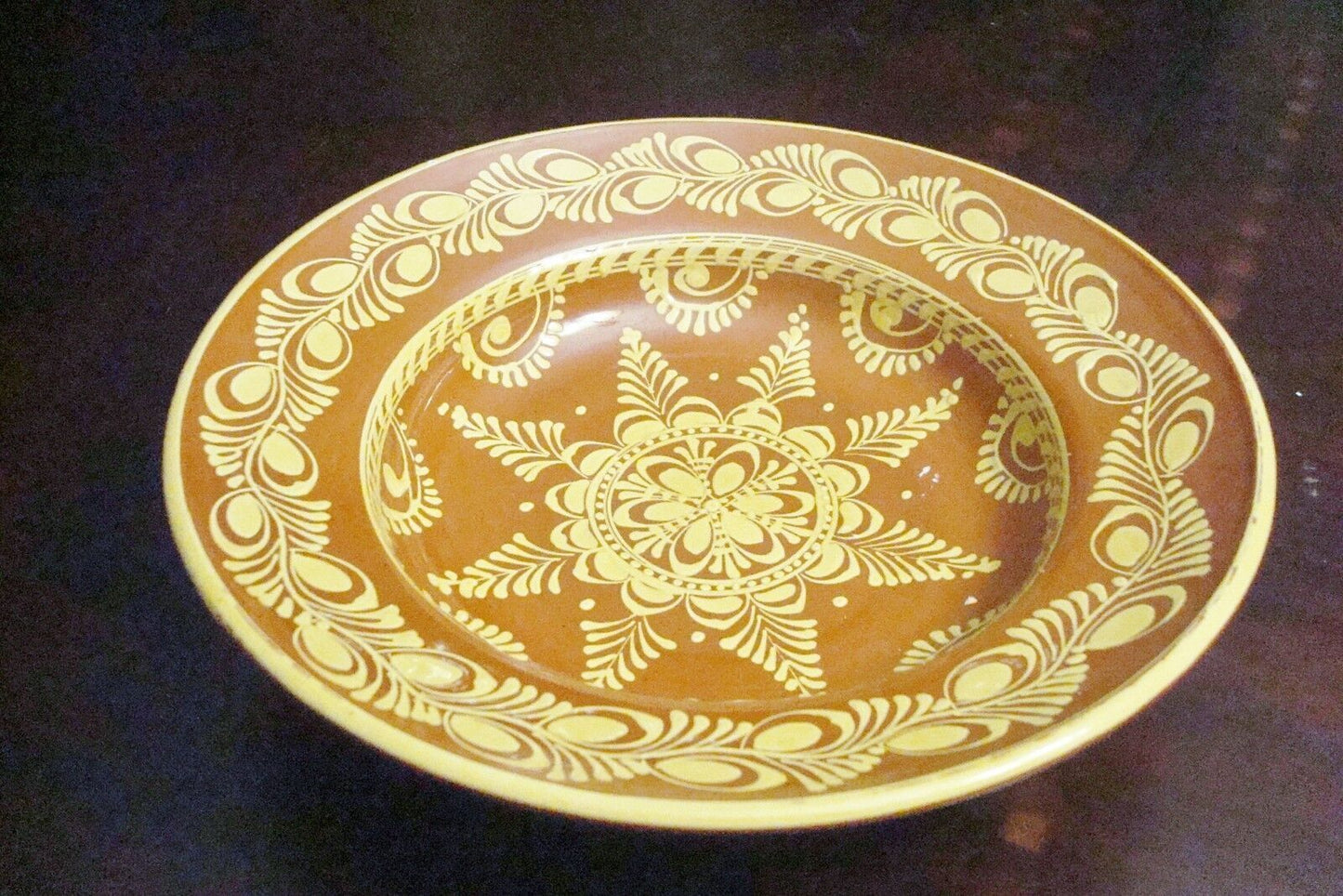 Vintage Hungary platter brown and yellow, bowl [^^]