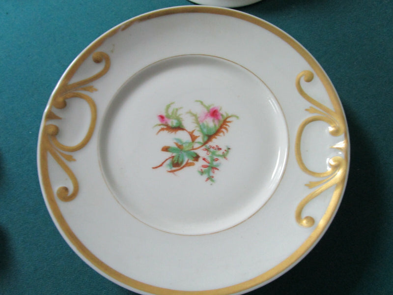 Haviland Limoges Antique Moss Rose Scott Cup Saucer Plates Pitcher Sugar Pick1 ^