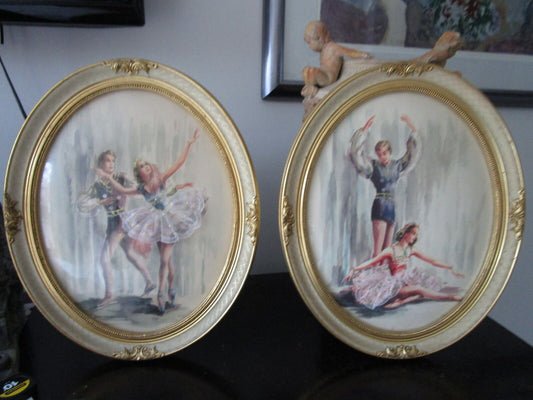 Andrew Kolb RARE pair of professionally framed prints COVEX GLASS0, GOLDEN FRAME