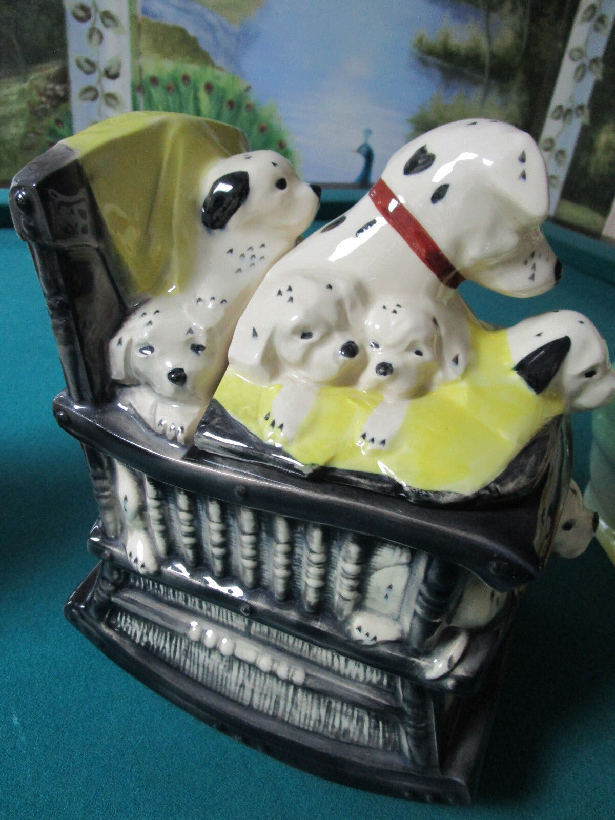 VINTAGE McCoy DALMATIANS IN ROCKING CHAIR 12" COOKIE JAR