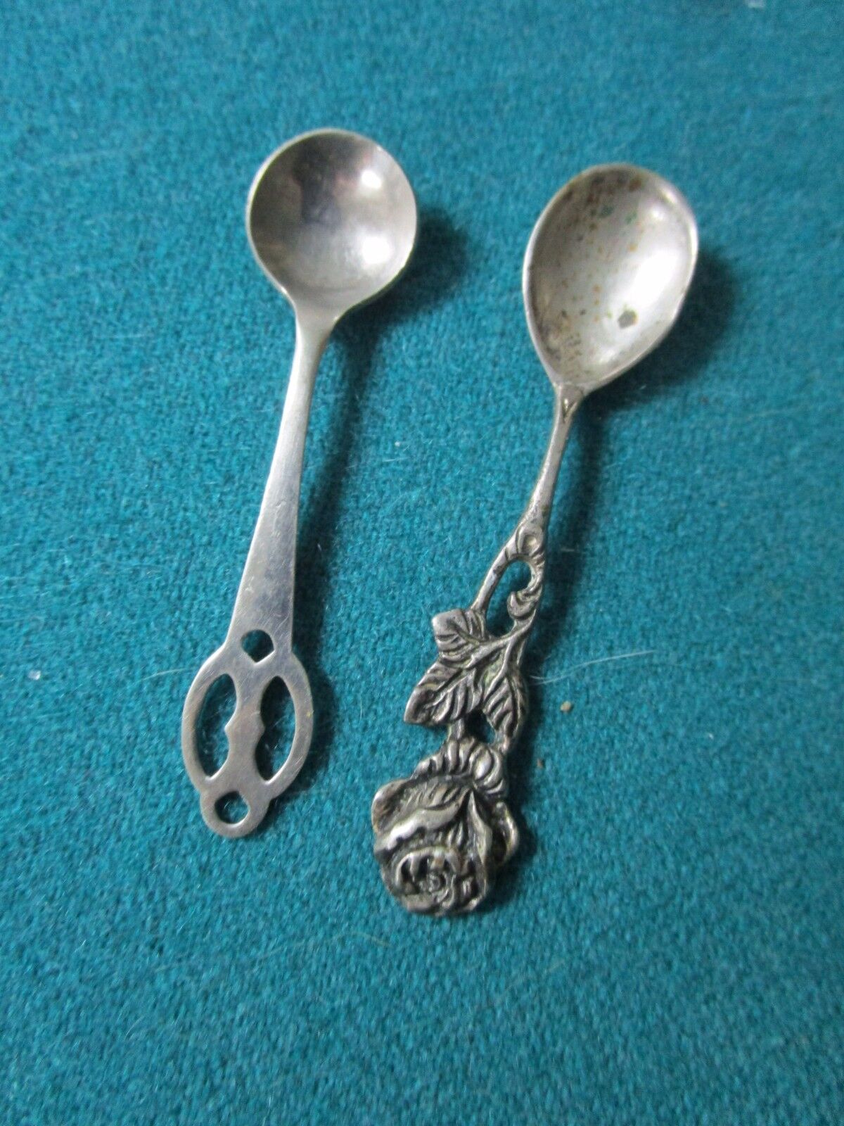 5 SPOONS, 3 STERLING AND  2 SILVERPLATE, ONE COHR COFFEE SPOON STERLING[*a3b