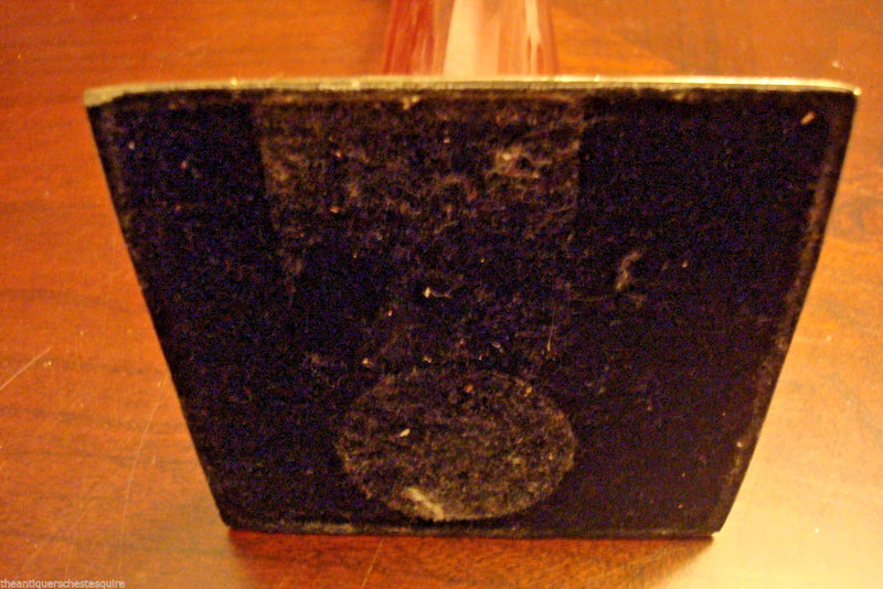 Candleholder TOWER  pink GLASS and silverplate, round body, 9 1/2" ORIGINAL