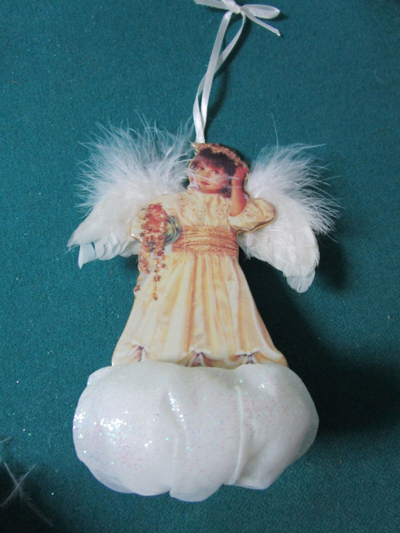 Heaven Sent Ornaments 3 Angels In Clouds By Sandra Kuck. The Bradford Editions^^