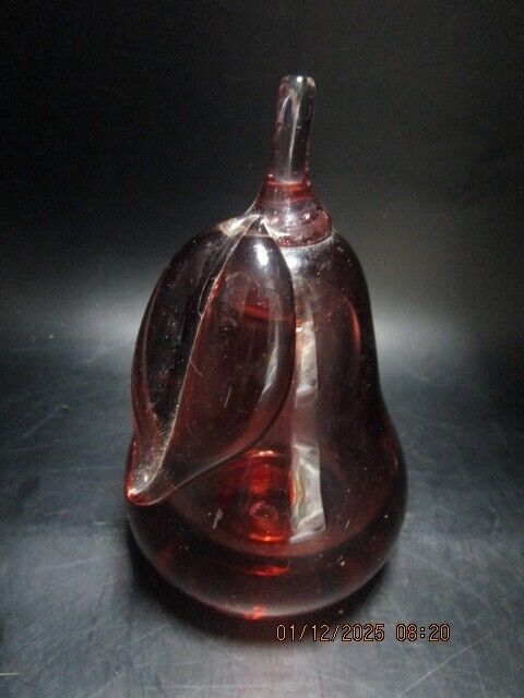 MURANO GLASS PAPERWEIGHT RED PEAR 5" [PPWA]