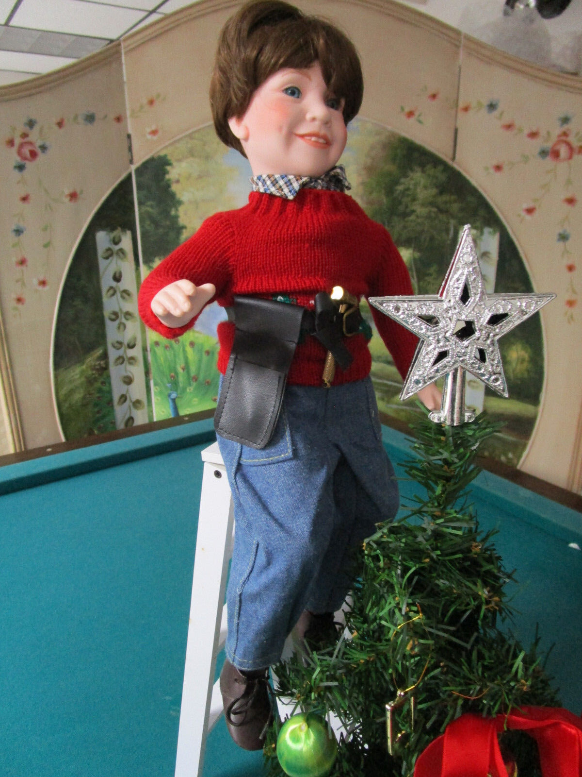 WILLIAM TUNG HANK DOLL AND THE CHRISTMAS TREE 17" NEW ORIGINAL