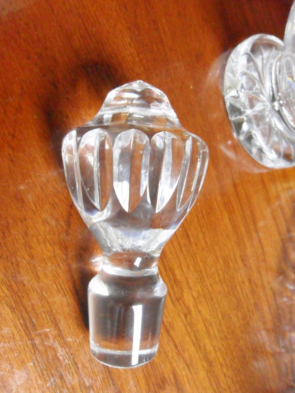 Vintage pressed glass large decanter 13" tall,  with cover[aB]