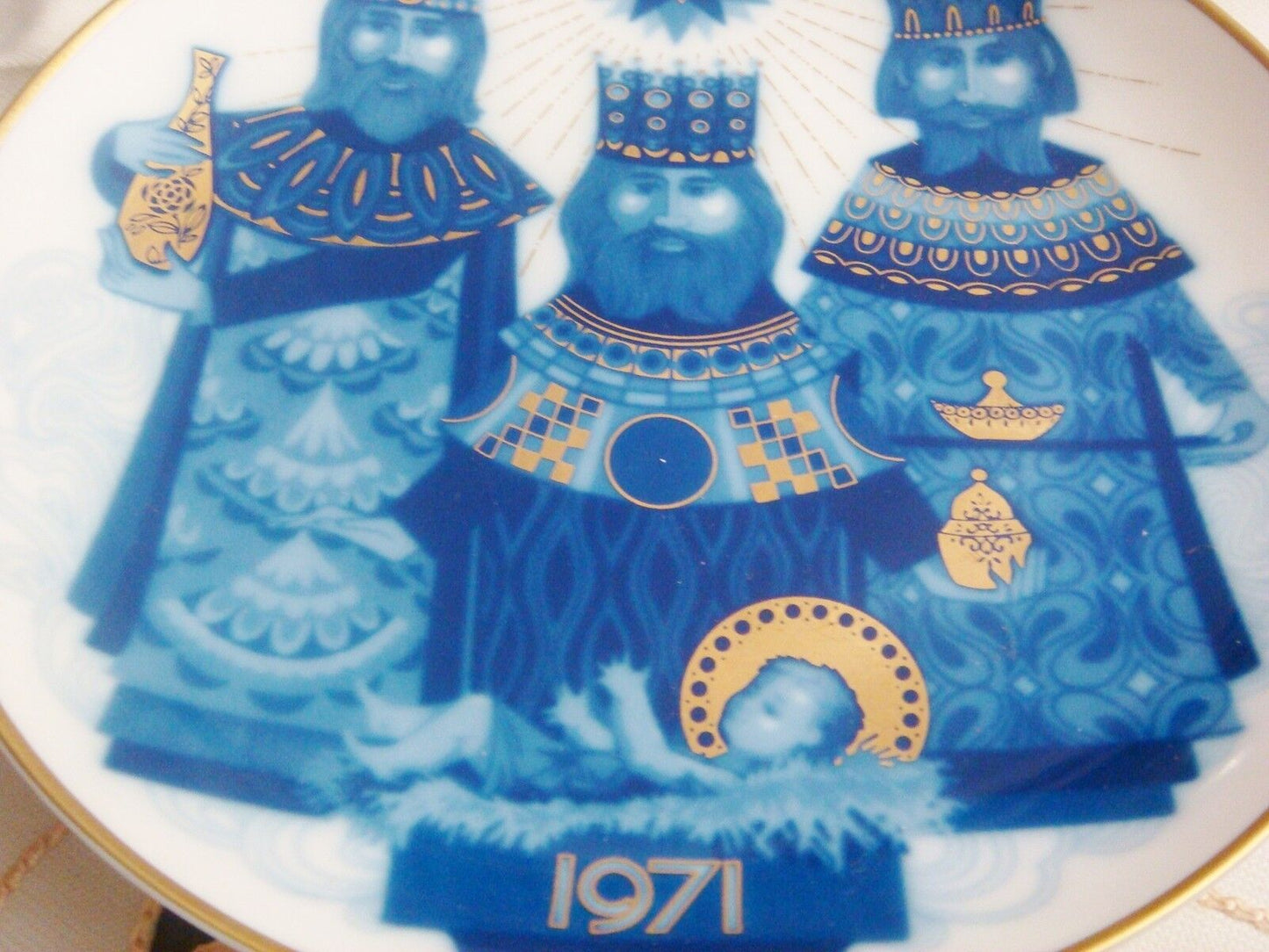 Santa Clara Porcelain COLLECTOR PLATE CHRISTMAS,  Spain 1971 Wise Men ^^