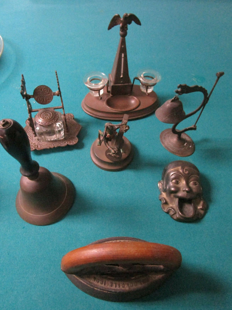 BRASS IRON CHINESE INKWELL, COLEBROOKDALE IRON, CRICKET FIGURINE PICK ONE