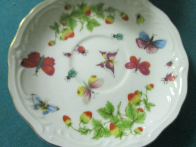 Ceramic Porcelain Butterflies And Flowers Tea Cup And Saucer [170C]