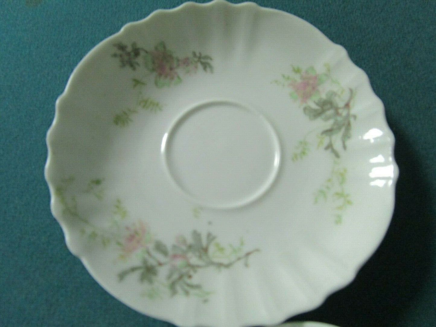 Theo Haviland Limoges Floral Coffee Cup Saucer [60L]