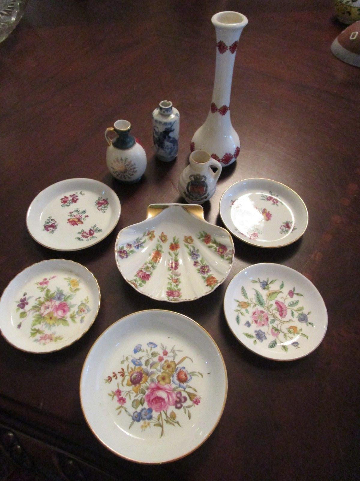 VANITY SET VASES DISHES WORCESTER AVON SEMMA ENGLAND CHINESE 10 PCS LOT