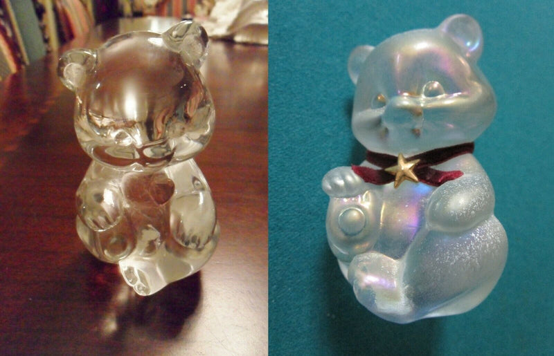 Fenton Glass Birthday Bear Paperweight, Purple Heart / Gold Star Pick 1