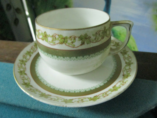ANTIQUE MORITZ ZECKENHAUER  TEA CUP AND SAUCER   [84]