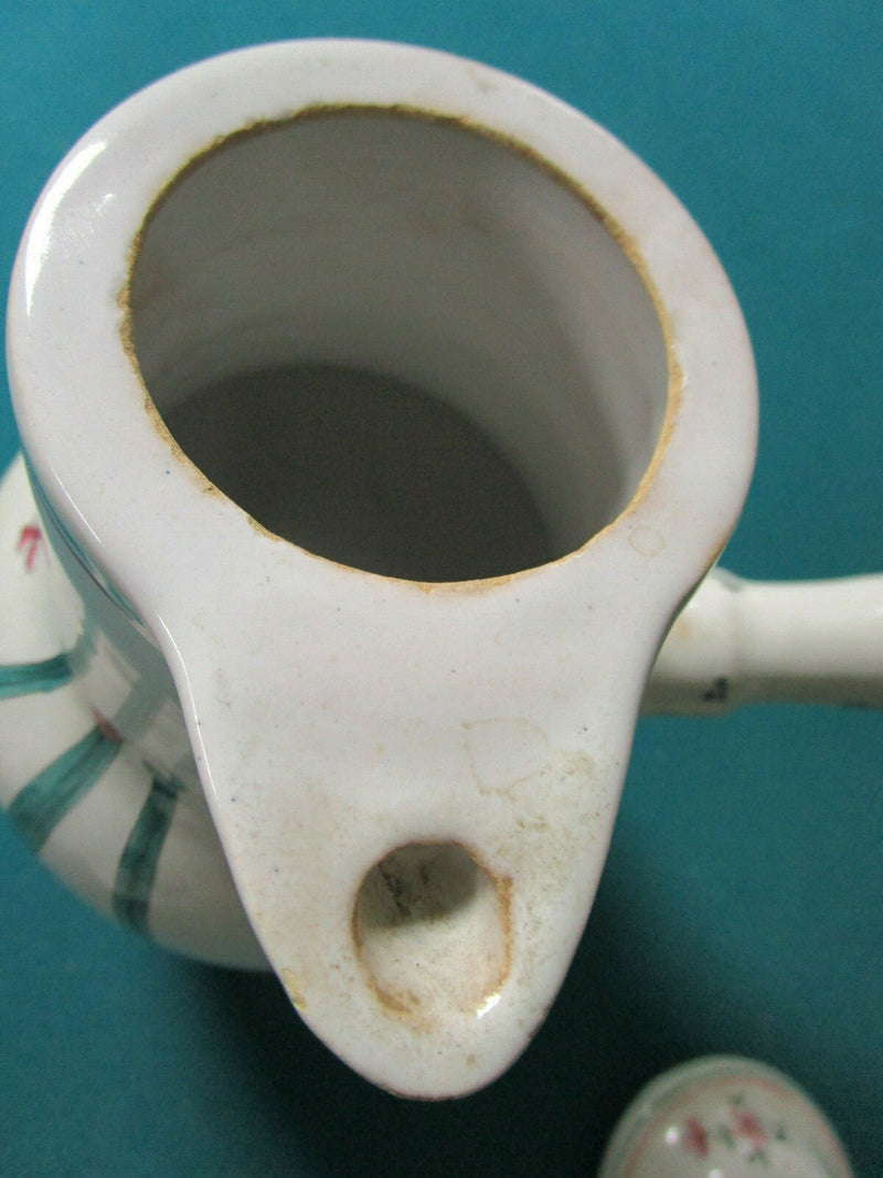 SCEAUX FRANCE FAIENCE ANTIQUE 1770s COFFEE POT WITH HANDLE STICK ORIGINAL