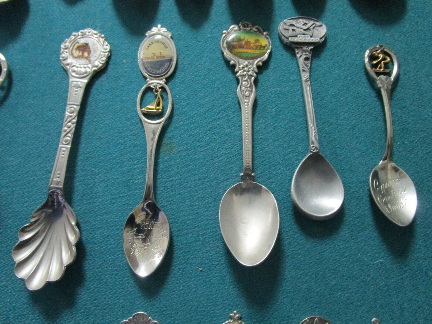 46 SOUVENIR SILVERPLATE  SPOONS USA AND INTERNATIONAL