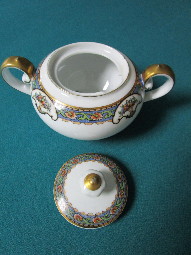 Rosenthal Germany 1930s Bavaria China Floral Urn Pattern Covered Sugar Orig****