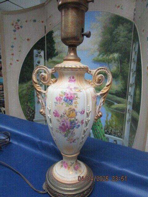 Vintage Table Lamp Two Handles Amphora 17" ^^
