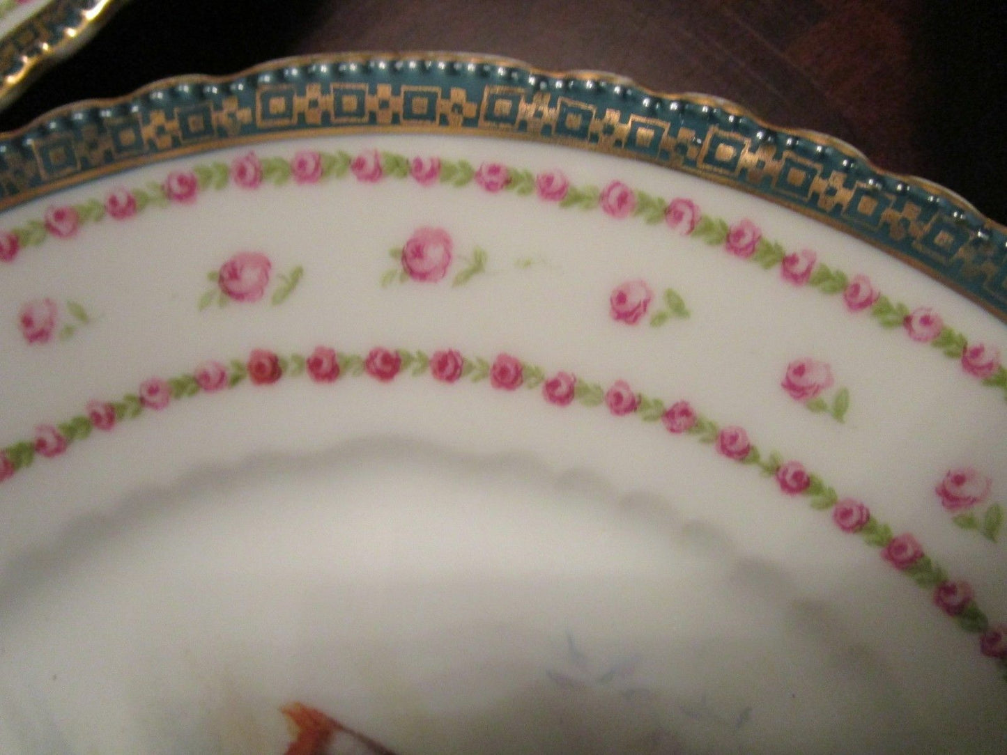 VICTORIA AUSTRIA CARLSBAD LATE 1800s FISH PLATES, GARLAND PLATTER, PORTRAIT VASE