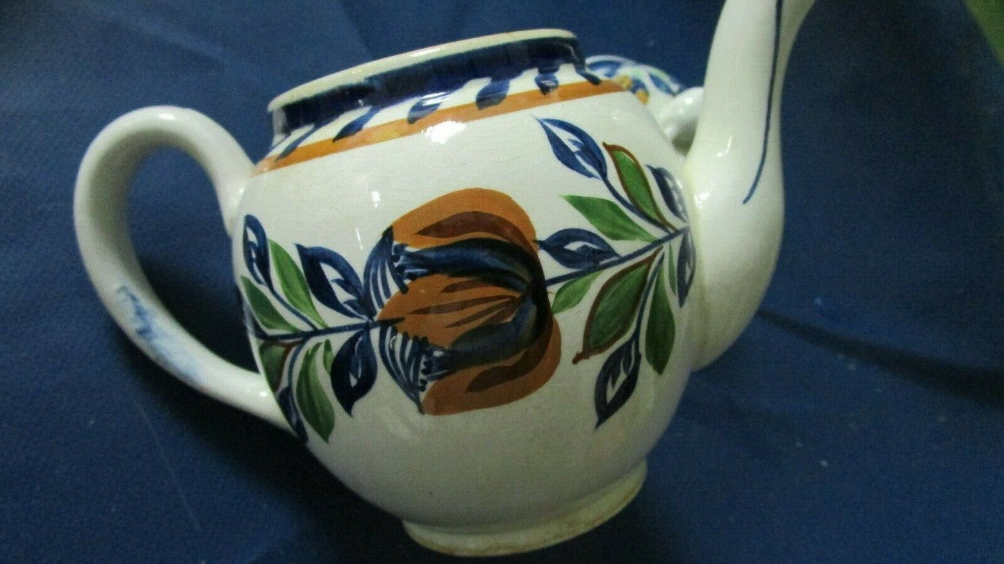 ANTIQUE ADAMS HANDPAINTED ONE CUP TEAPOT 5 1/4 X 6" [70]