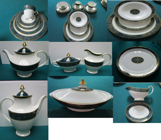 Royal Doulton Carlyle Pat# 5018 Cups Saucer, Teapot, Coffee Pot, Sugar, Creamer