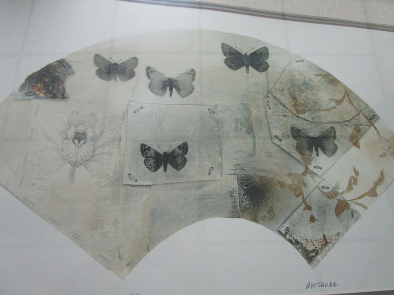 MATSUOKA LITHOGRAPH SIGNED IN PLATE UNTITLED FAN PICK ONE