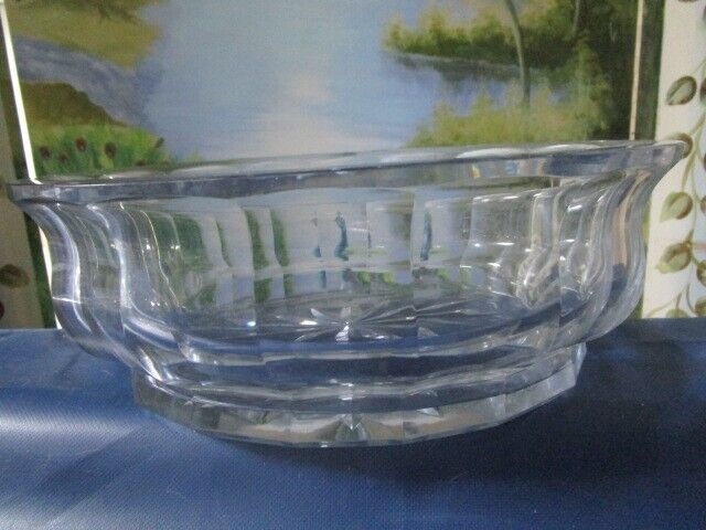 CRYSTAL OVAL CENTERPIECE /ROUND FRUIT  BOWL OPTIC PANELED STAR BASE PICK1