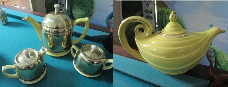 Hall Gold 3 Pcs Set Cozy Warmer Cover/Aladdin Yellow Teapot Orig Pick 1 [Tp11]