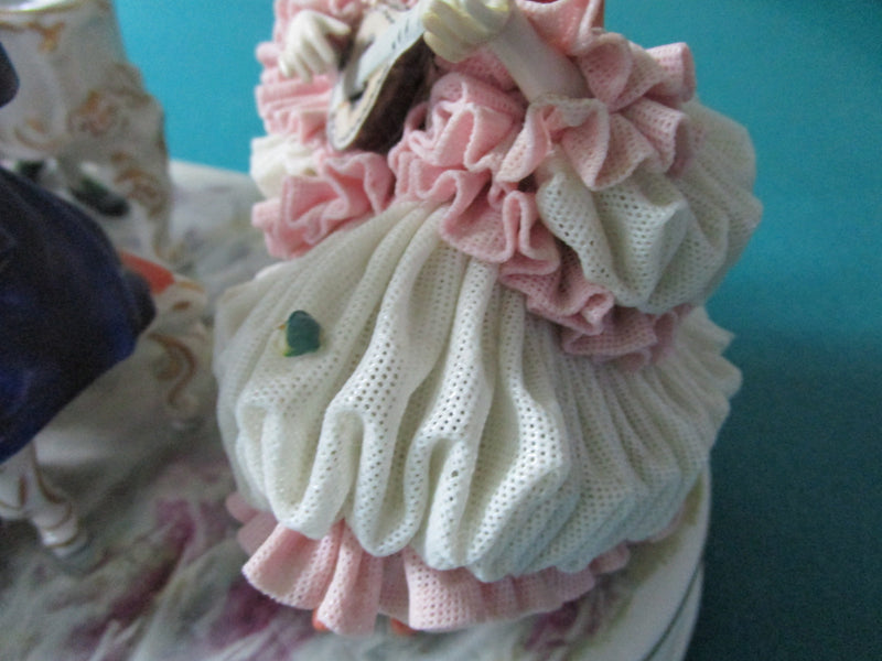 Moritz Zdekauer Monumental Figural Piece Dresden Style Dresses  20”  Great Condi