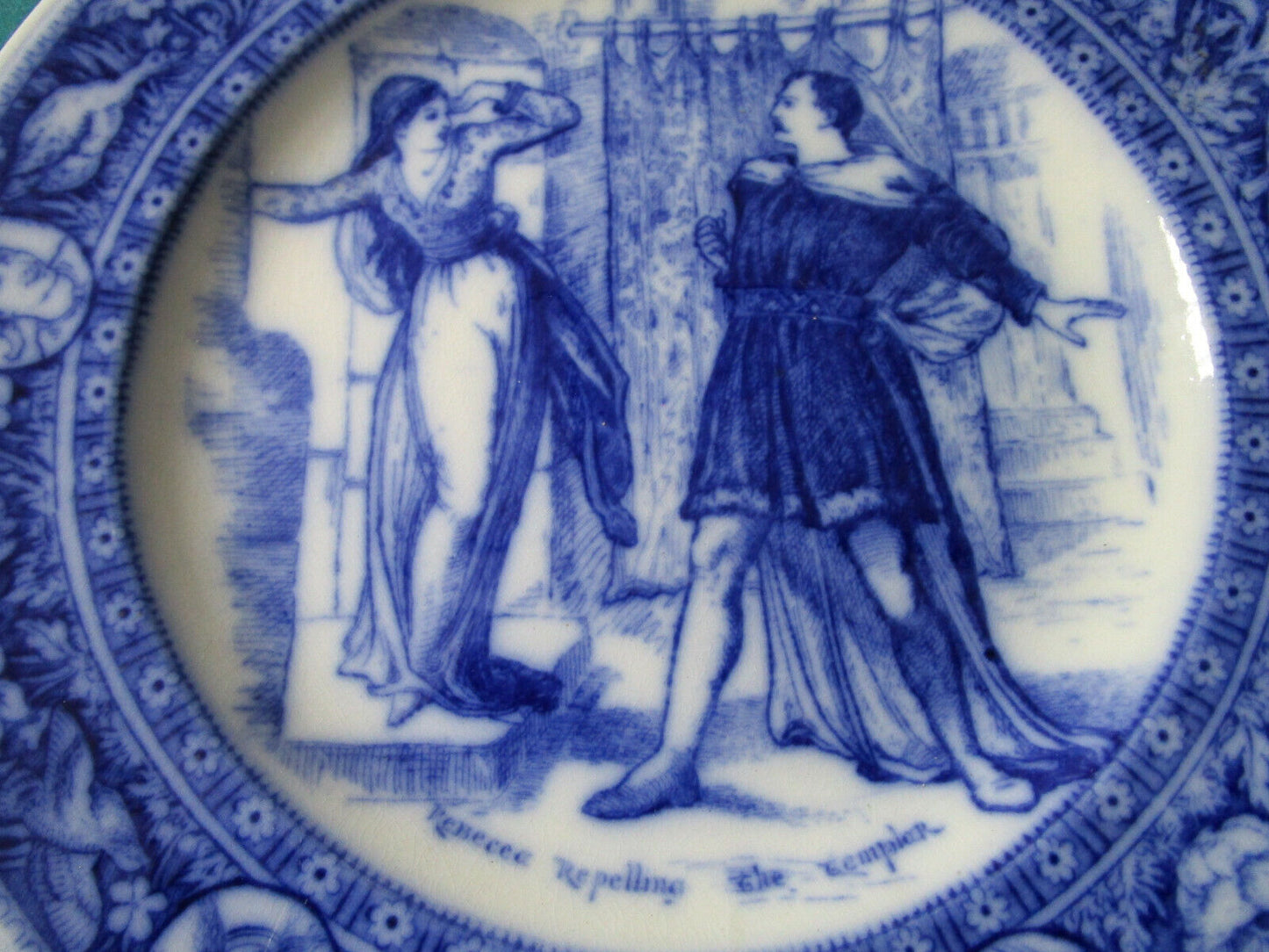 Antique 1885 Wedgwood Ivanhoe Blue Plates [bp35]