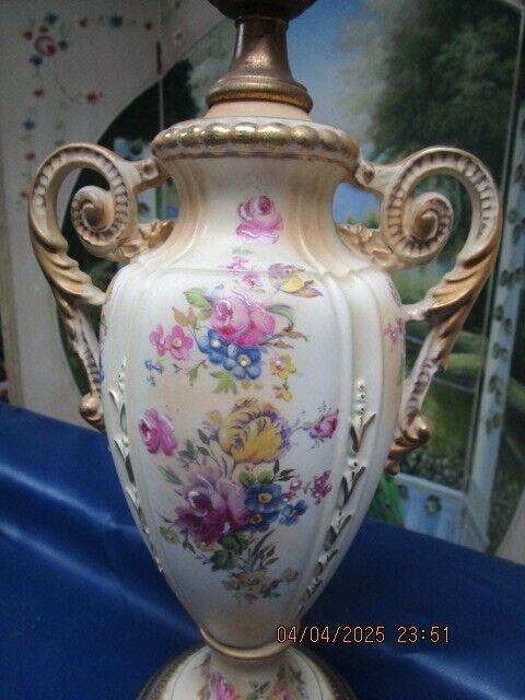 Vintage Table Lamp Two Handles Amphora 17" ^^