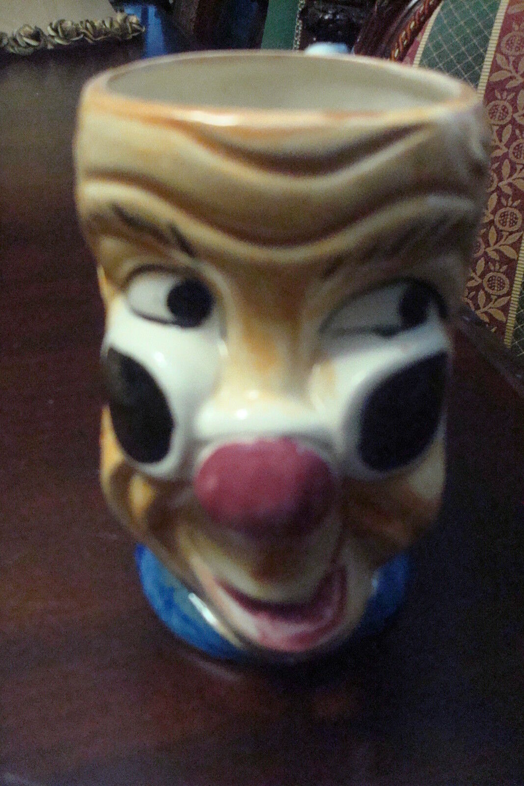 Vintage Toby Mug Clown with Parrot Handle Made in Occupied Japan [97b]